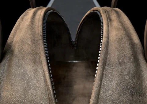 Open Empty Brown Duffel Bag Ilustración de archivo