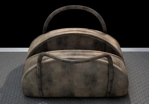 Open Empty Brown Duffel Bag Ilustración de archivo