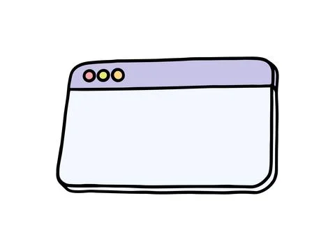 Open empty browser window hand drawn outline doodle icon. Internet browser, w Stock Illustration