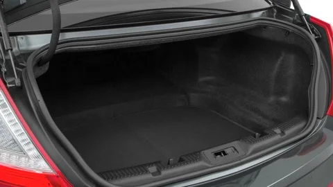Open empty car trunk close up Mineral White Metallic 2016 Lincoln MKS Stock Footage 159878166