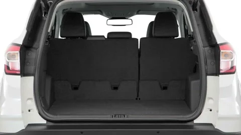 Open empty car trunk close up Magnetic Gray Metallic 2017 Ford Escape Titanium Stock Footage 159891374