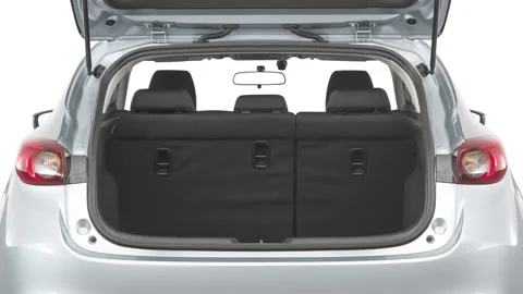 Open empty car trunk close up Solid Red 2017 Mazda MAZDA3 Sport Stock Footage 159914846