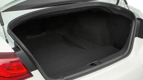 Open empty car trunk close up White 2017 Infiniti Q70L 3.7 Stock Footage 159928934