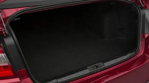 Open empty car trunk close up Venetian Red Pearl 2018 Subaru Legacy 2.5i Limited Stock Footage 159960004