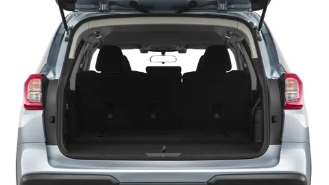 Open empty car trunk close up Sevilla Red 2019 Subaru Ascent 8- Passenger Stock Footage 159999070