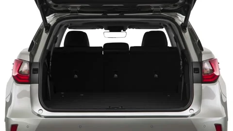 Open empty car trunk close up Gun Metallic 2018 Lexus RX RX 350L Stock Footage 159999499
