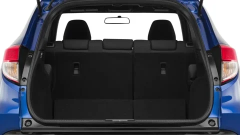 Open empty car trunk close up Osmium Grey Metallic 2019 Honda HR-V Sport Stock Footage 160029277