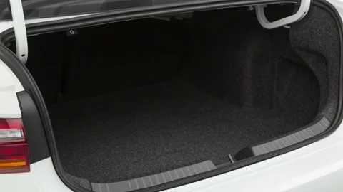 Open empty car trunk close up Super White 2019 Volkswagen Jetta GLI S Stock Footage 160082270