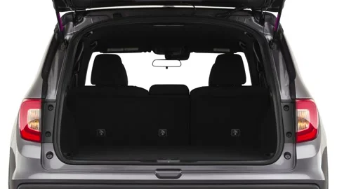 Open empty car trunk close up Bursting Blue Metallic 2019 Honda Passport Sport Stock Footage 160085655