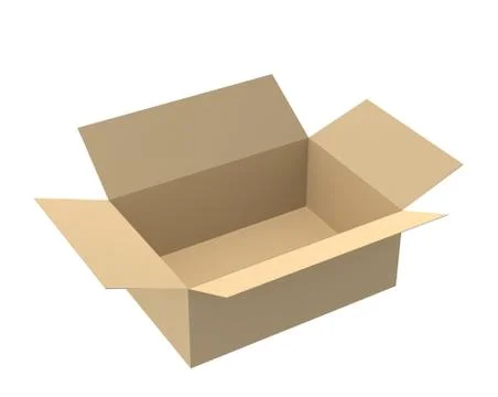 Open empty cardboard 3d box Stock Illustration