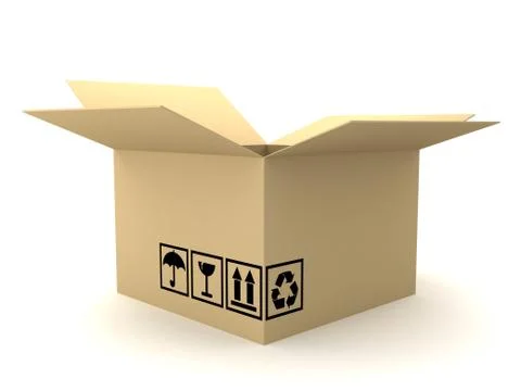 Open empty cardboard box Stock Illustration