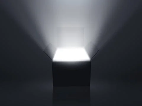 Open Empty Cardboard Box Isolated on White Background Stock Illustration