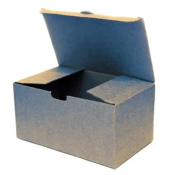 Open empty cardboard box isolated on white background Stockfoto's