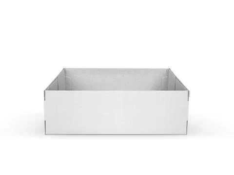 Open Empty Cardboard Box Isolated on White Background Stock Photos
