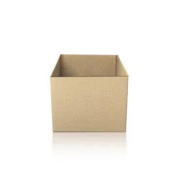 Open Empty Cardboard Box Isolated on White Background Stock Photos