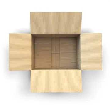 Open empty cardboard box Isolated on white background. Open empty cardboar... 스톡 사진