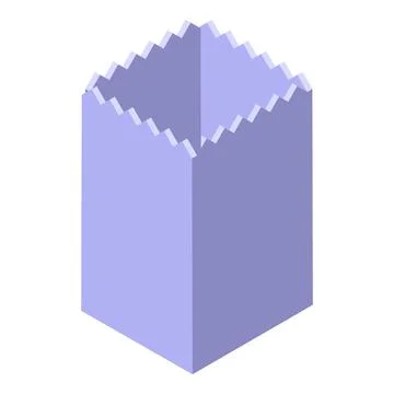 Open empty cardboard box isometric view Illustrazione stock