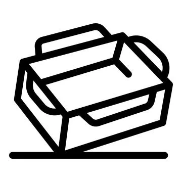 Open empty cardboard box lying on surface with handles up Stock Illustration