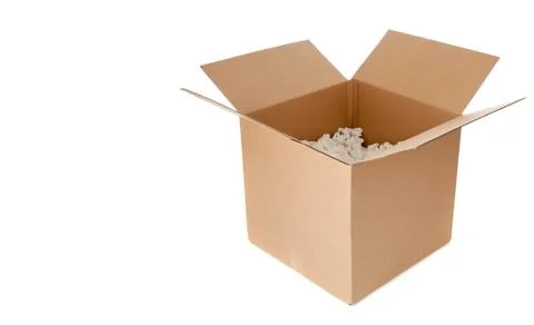 An open empty cardboard box Stock Photos