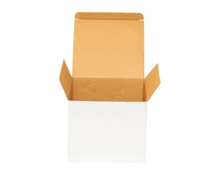 Open an empty cardboard box Foto stock