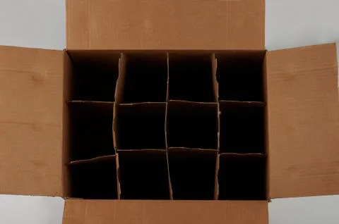 Open empty cardboard box Stock Photos