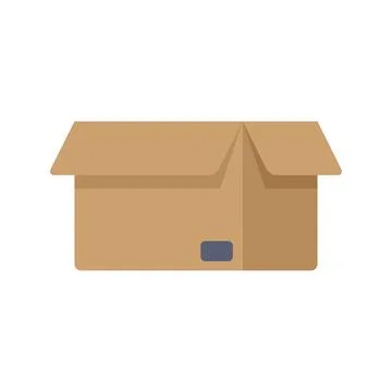 Open empty cardboard box waiting for being filled Illustrazione stock