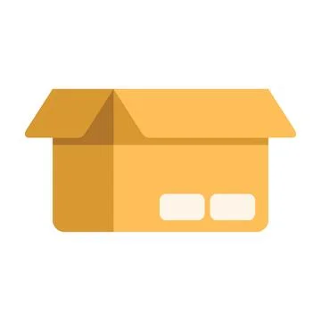 Open empty cardboard box waiting for being filled Stock Illustration