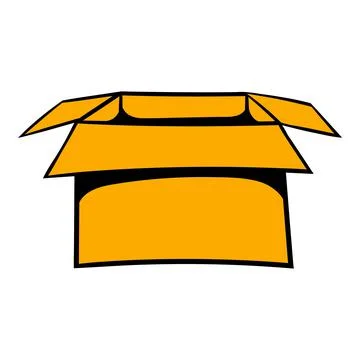 Open empty cardboard icon, icon cartoon Stockillustratie