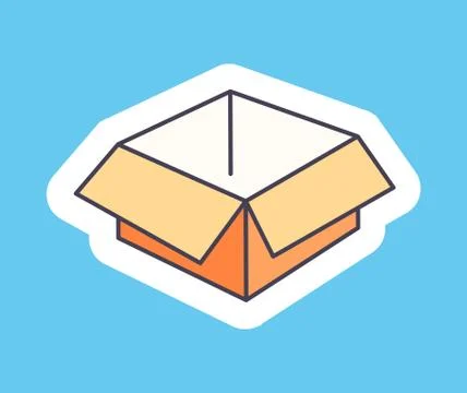 Open Empty Cardborad Box Isolated Illustration 库存插图