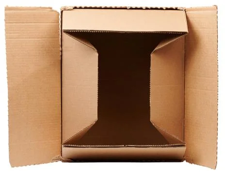 Open empty carton paper box Stock Photos