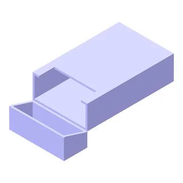 Open empty cigarette pack in isometric view displaying its interior Illustrazione stock