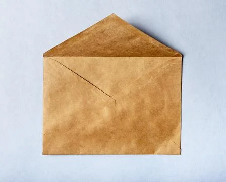 Open empty craft brown envelope. Paper mail concept Stock Photos