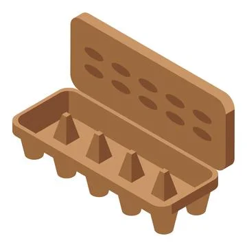 Open empty egg carton box storing food container イラスト素材