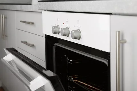 Open empty electric oven in kitchen, closeup 写真素材