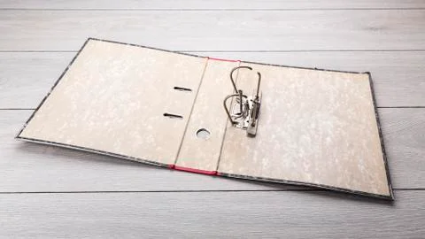 Open empty file folder on a table Stock Photos