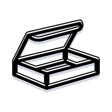 Open empty gift box outline illustration Stock Illustration