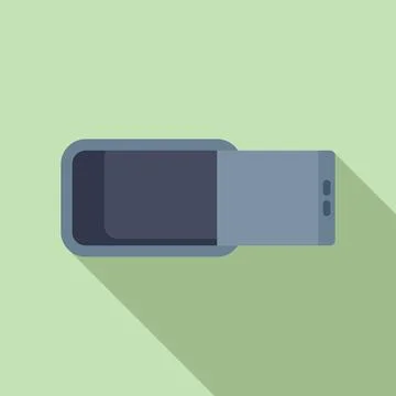 Open empty home case icon flat vector. Locker finance profit Stock Illustration