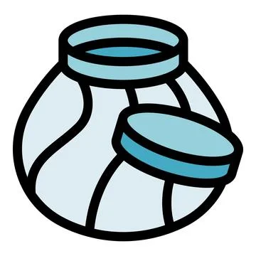 Open empty jar with lid beside, ready for filling Stock Illustration