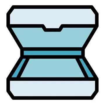 Open empty lunch box or food container with lid Stock Illustration