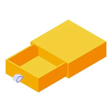 Open empty matchbox with pull tab isometric view Stockillustratie