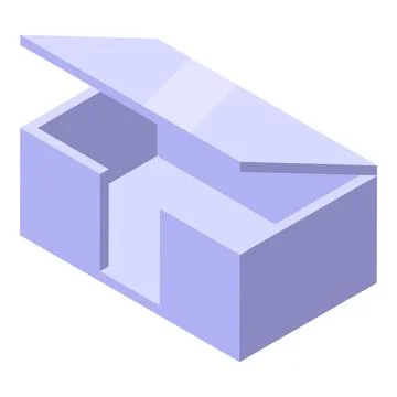 Open empty modern gift box with hinged lid isometric icon Illustrazione stock