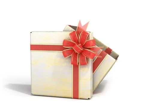 Open empty new year Gift Boxe 3d render on white Stock Illustration