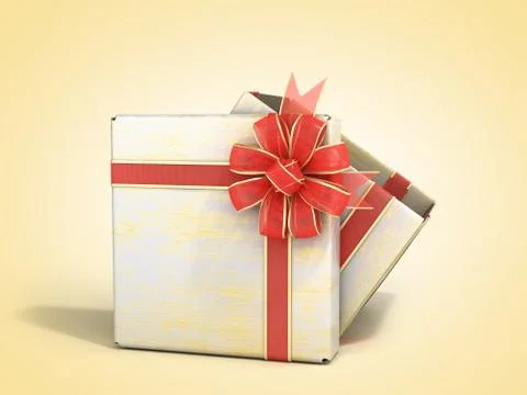 Open empty new year Gift Boxe 3d render on color gradient Stock Illustration