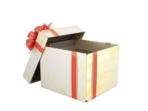 Open empty new year Gift Boxe 3d render on white no shadow Stock Illustration
