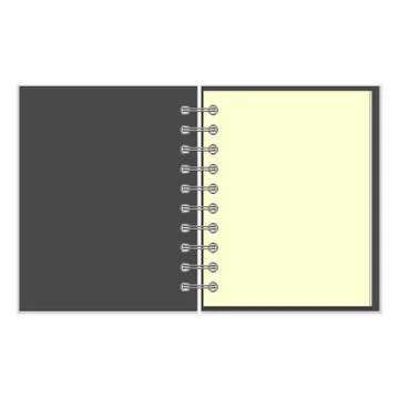 Open empty notebook with grey cover Illustrazione stock