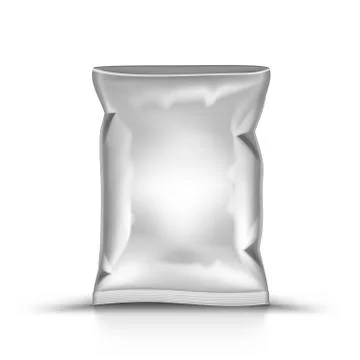 Open Empty Plastic Bag On White Background Stock Illustration
