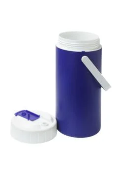 Open empty plastic flask Stock Photos