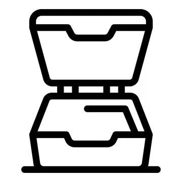 Open empty plastic food container for delivery or takeaway Stock Illustration