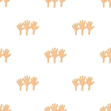 Open empty raising hands to ask for something pattern seamless vector Illustrazione stock