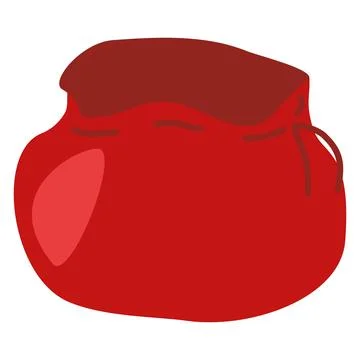 Open empty red sack or big bag for gifts, vector Stock Illustration